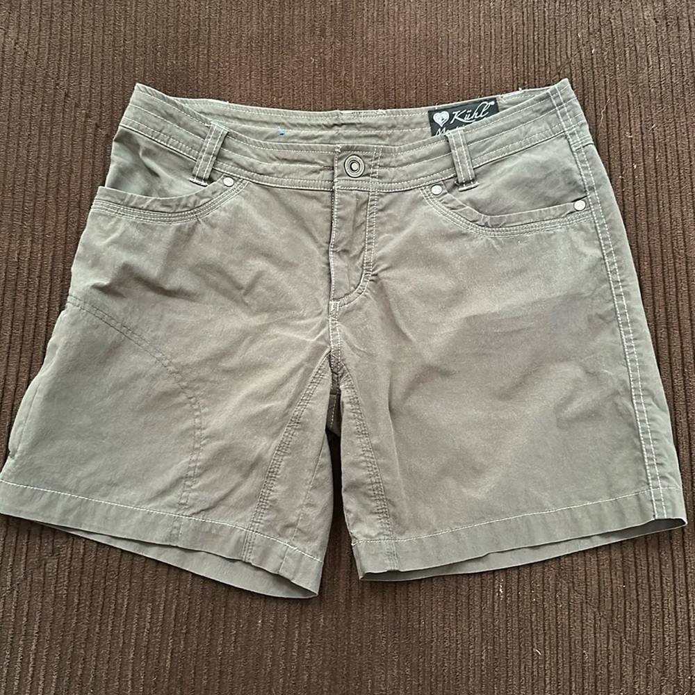 KUHL Mountain Culture Cargo Shorts Women’s Charcoal Hiking Size 8